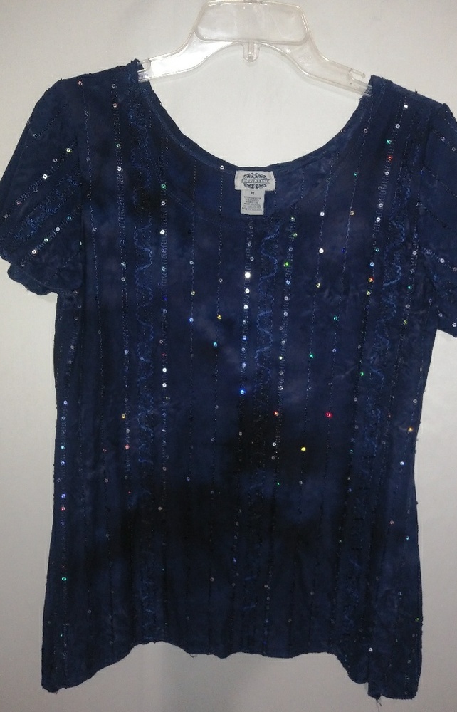 Sienna Grace M Royal Blue Bling Sequins Top
